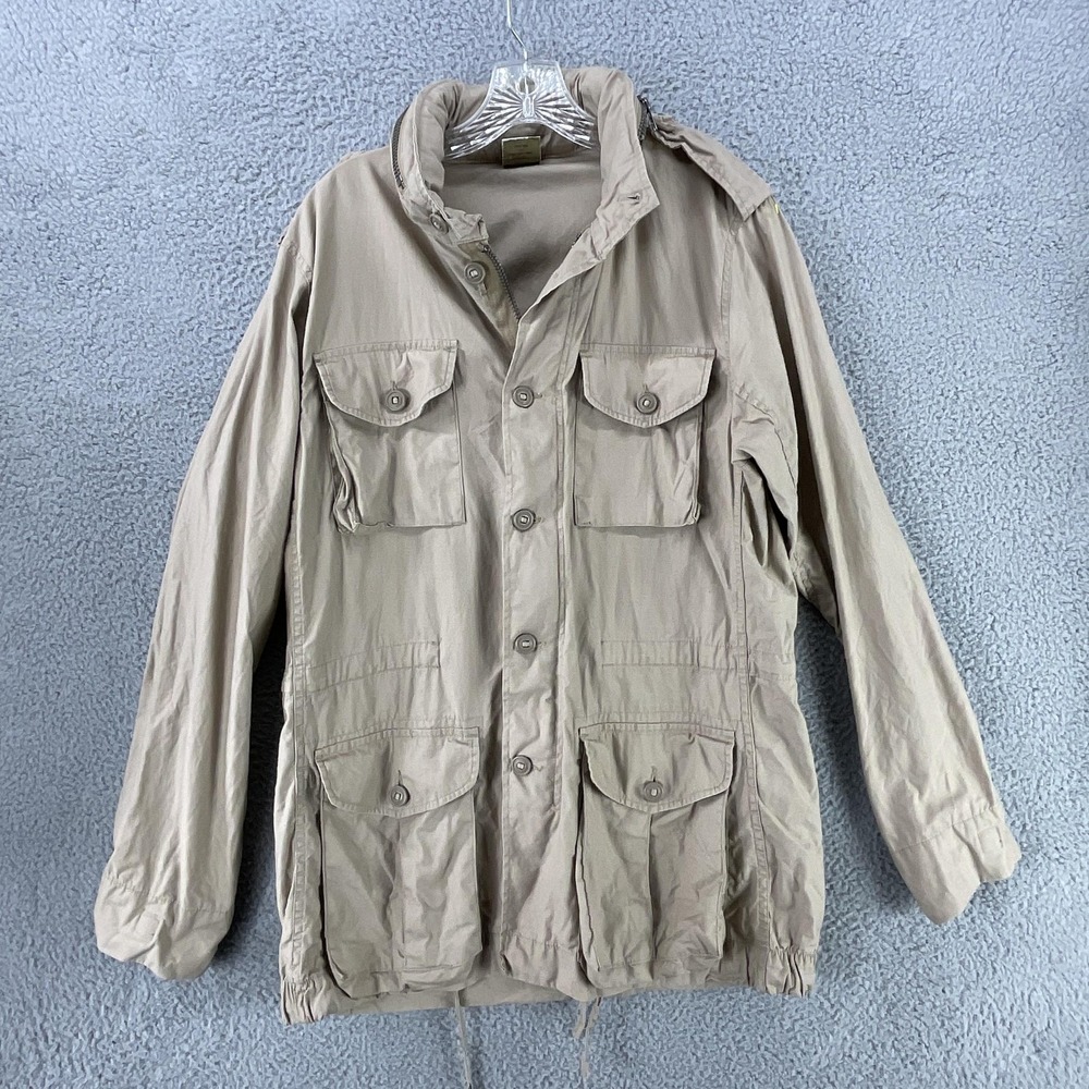 Rothco Field Jacket Mens‎ S Beige Military Canvas Full Zip Pockets Mid-Length